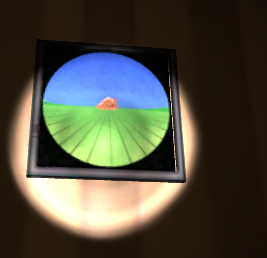 Brick house in hallway